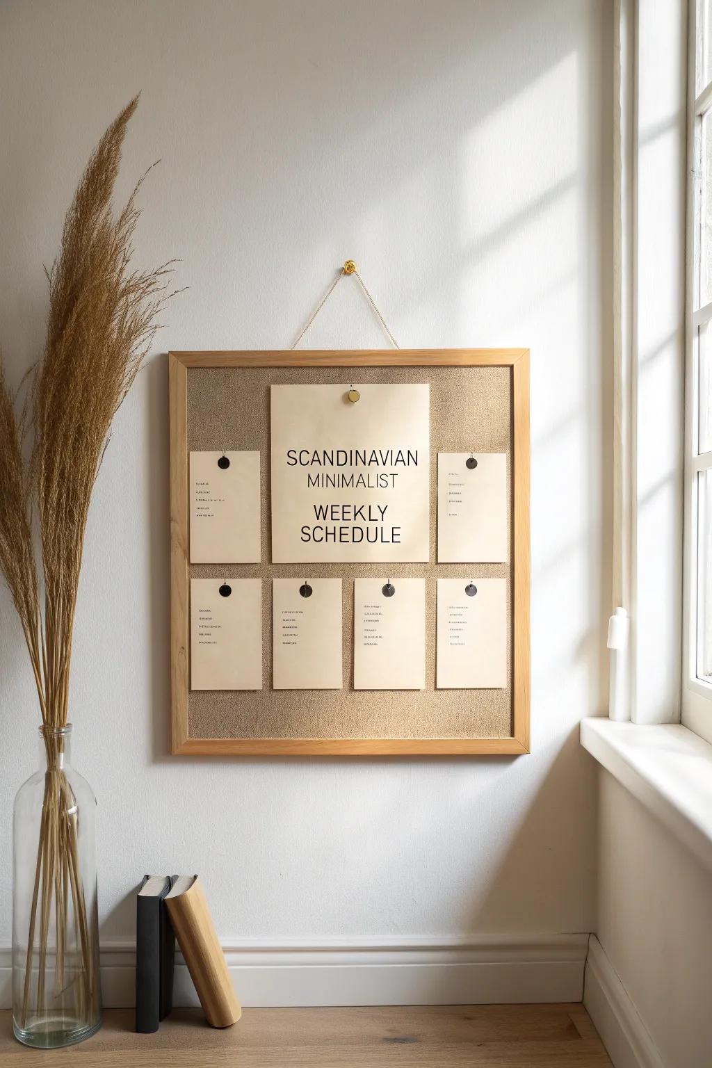 A clean weekly schedule board that keeps tiny-space life calm, simple, and stylish.