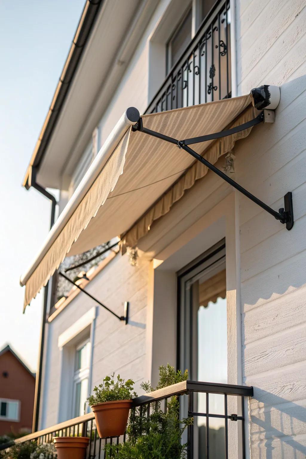A retractable awning adds instant shade—extend for lunch sun, tuck away for open sky.