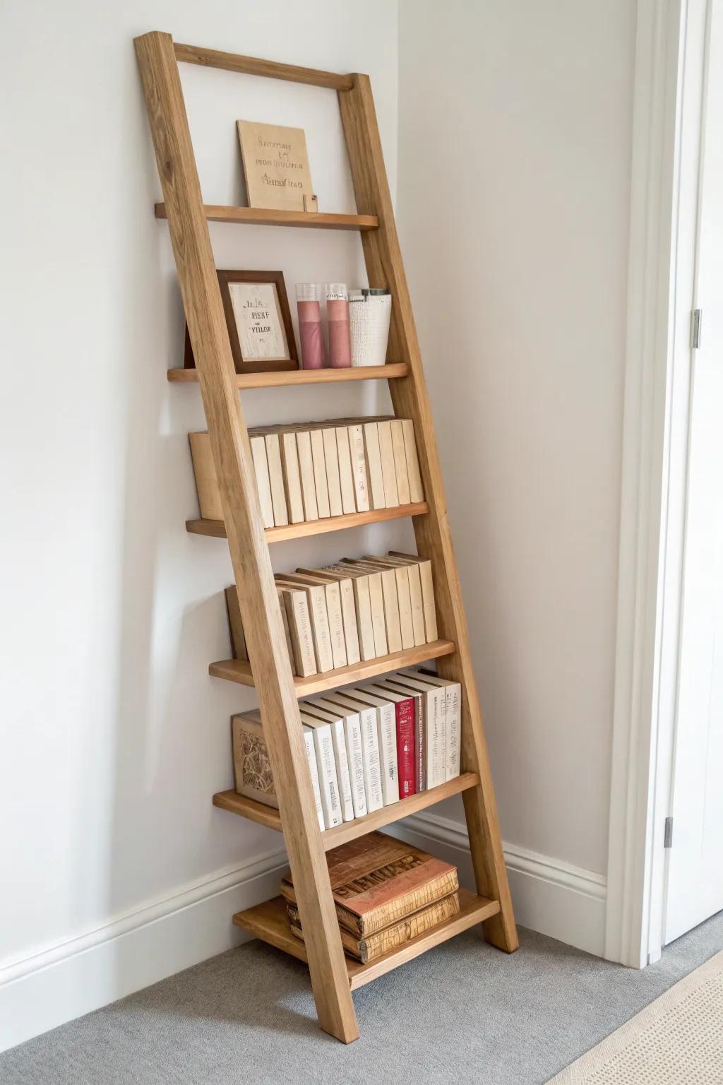 Start with categories, then align book heights for a calm, easy-to-find bookshelf.