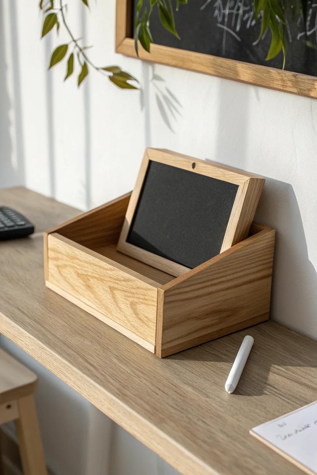 Elevate your note-taking with this stylish chalkboard box—beauty meets practicality in every jot.