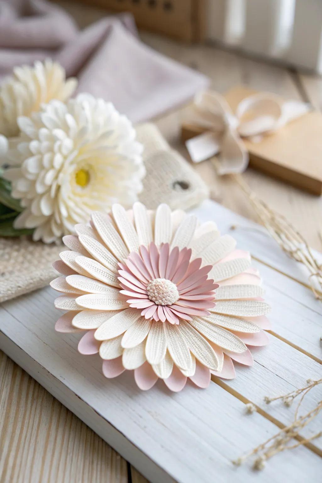 Bring a burst of nature indoors with this delightful DIY paper daisy, blending simplicity and elegance in every petal.