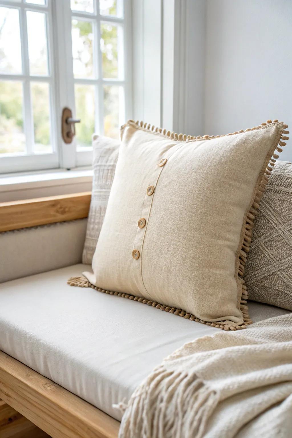 Oversized Euro sham = instant sofa-back comfort for a daybed in a small space.