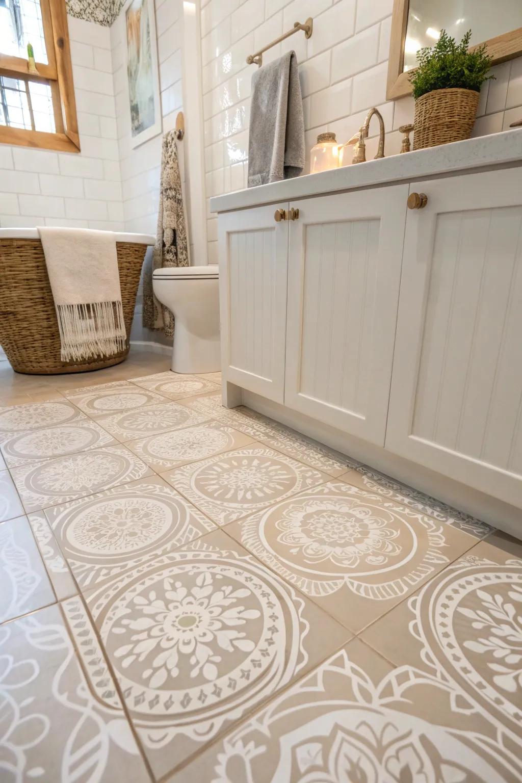 Transform your bathroom with a touch of creativity: paint your floors for a stunning, personalized look!