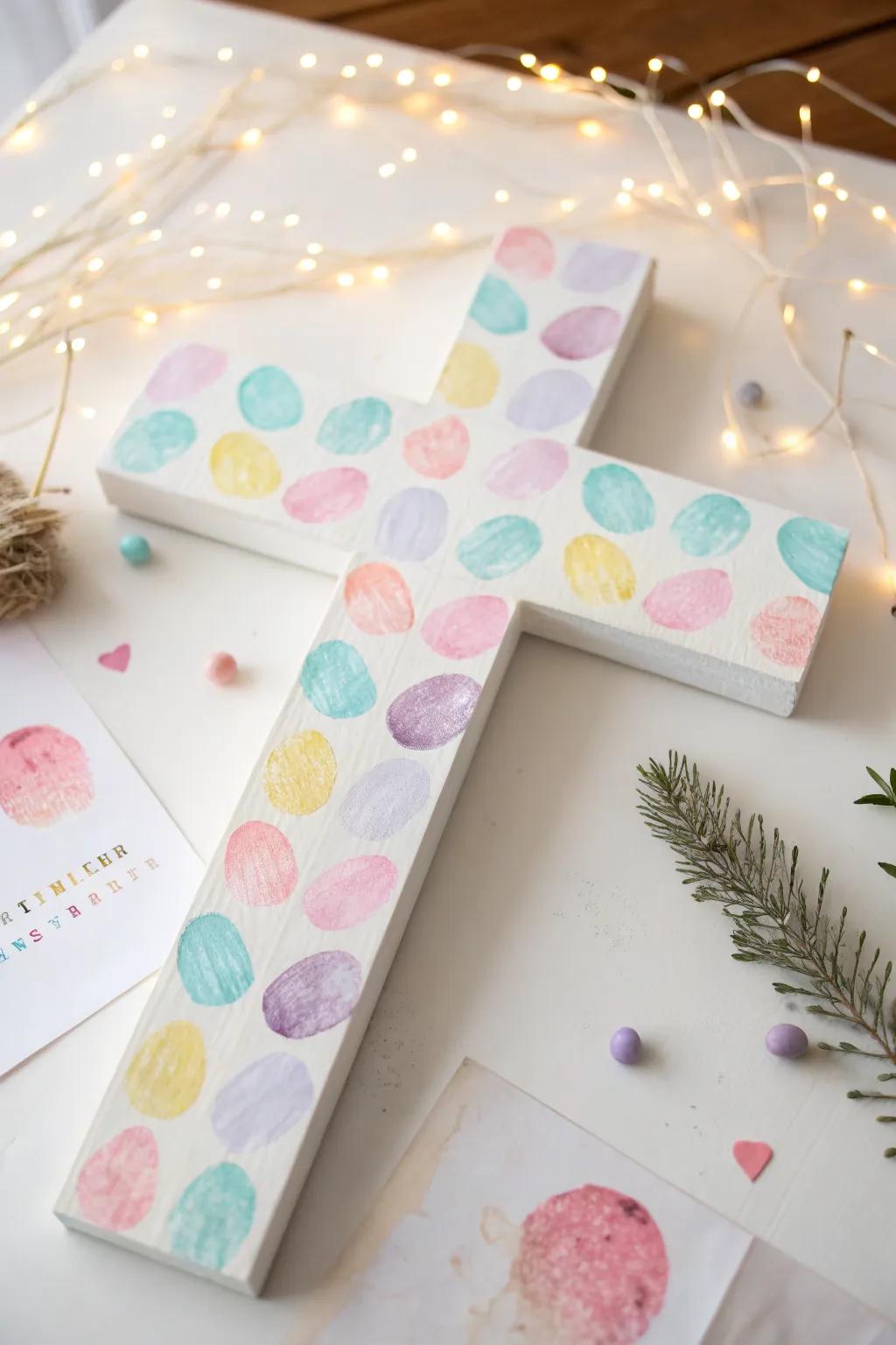Celebrate Easter with a touch of creativity and connection: Fingerprint Cross Art for little hands to make a big impact.
