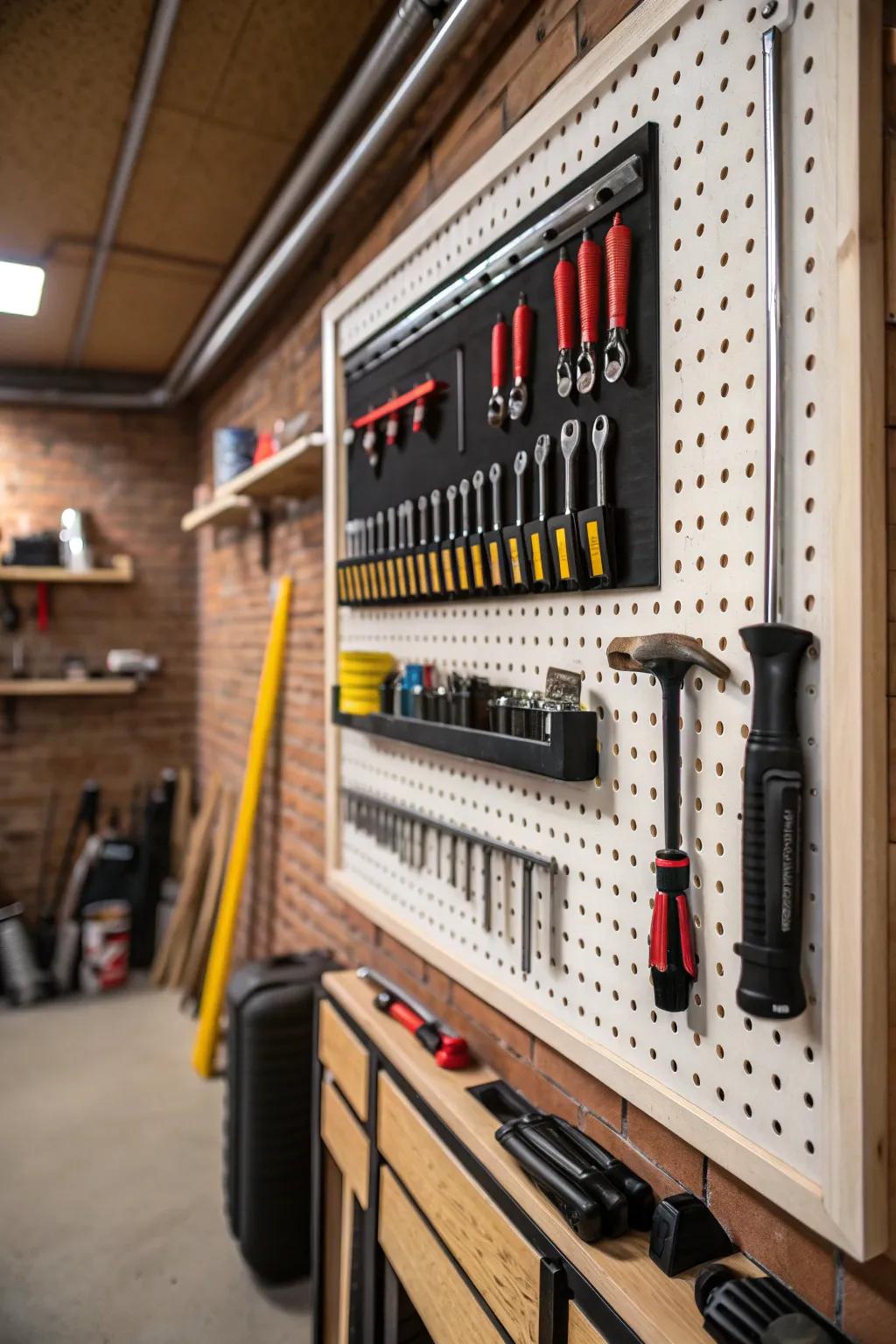 Transform your garage into a tool haven with the perfect pegboard organization.