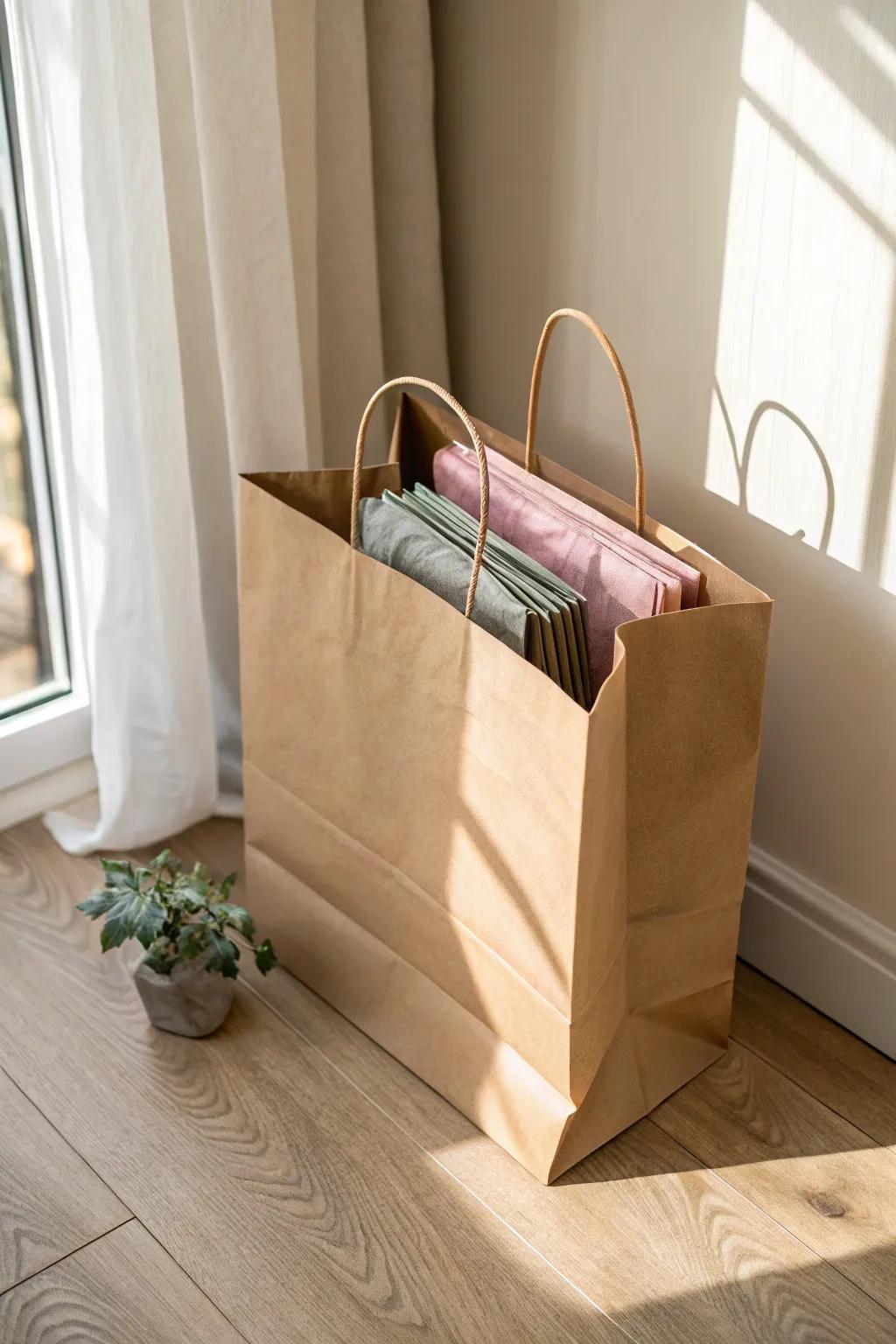 One big bag, endless order—file gift bags inside and flip through like a mini closet.