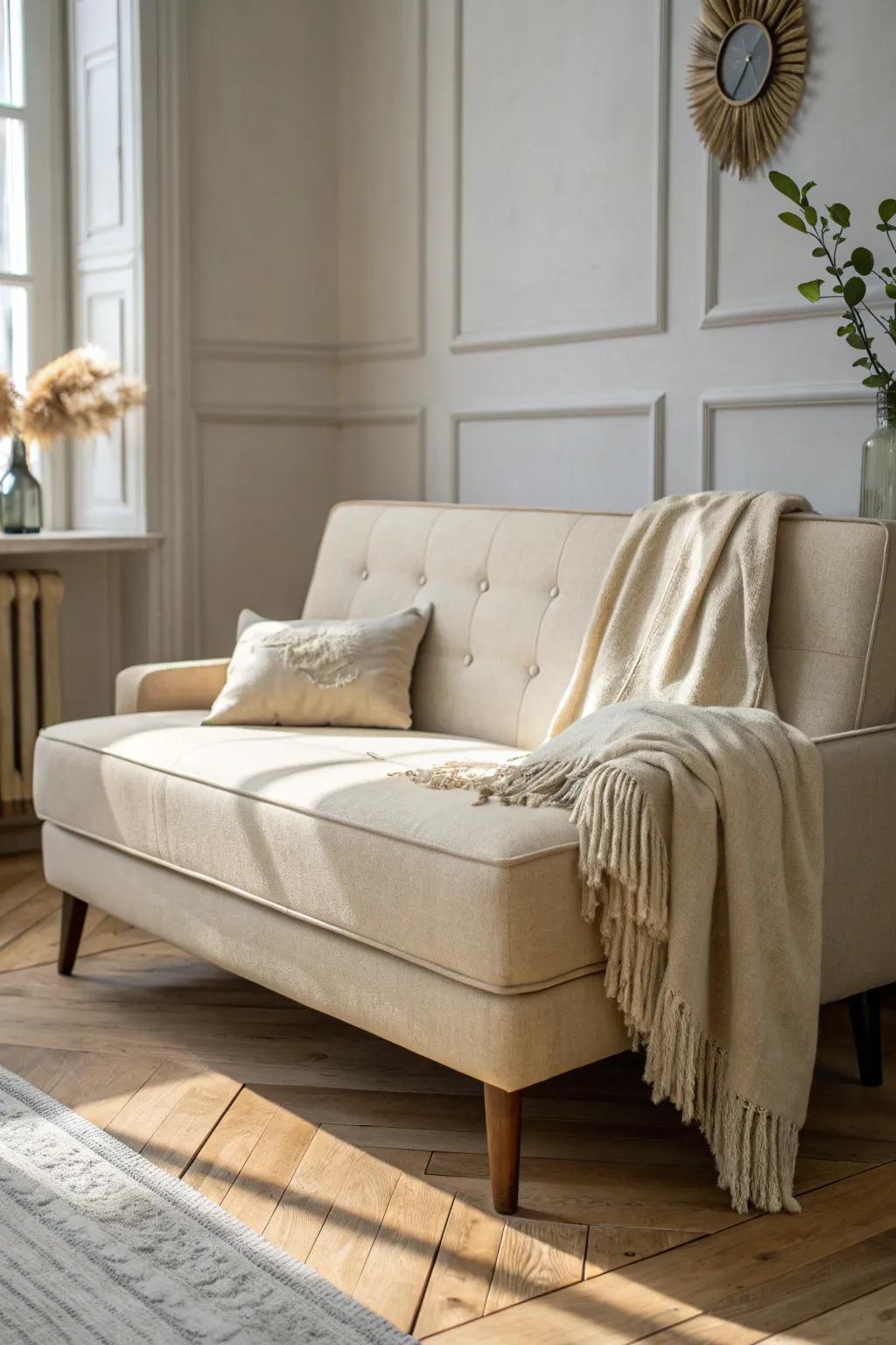 A sleek sleeper sofa that reads as a lounge seat by day—and a guest bed at night.