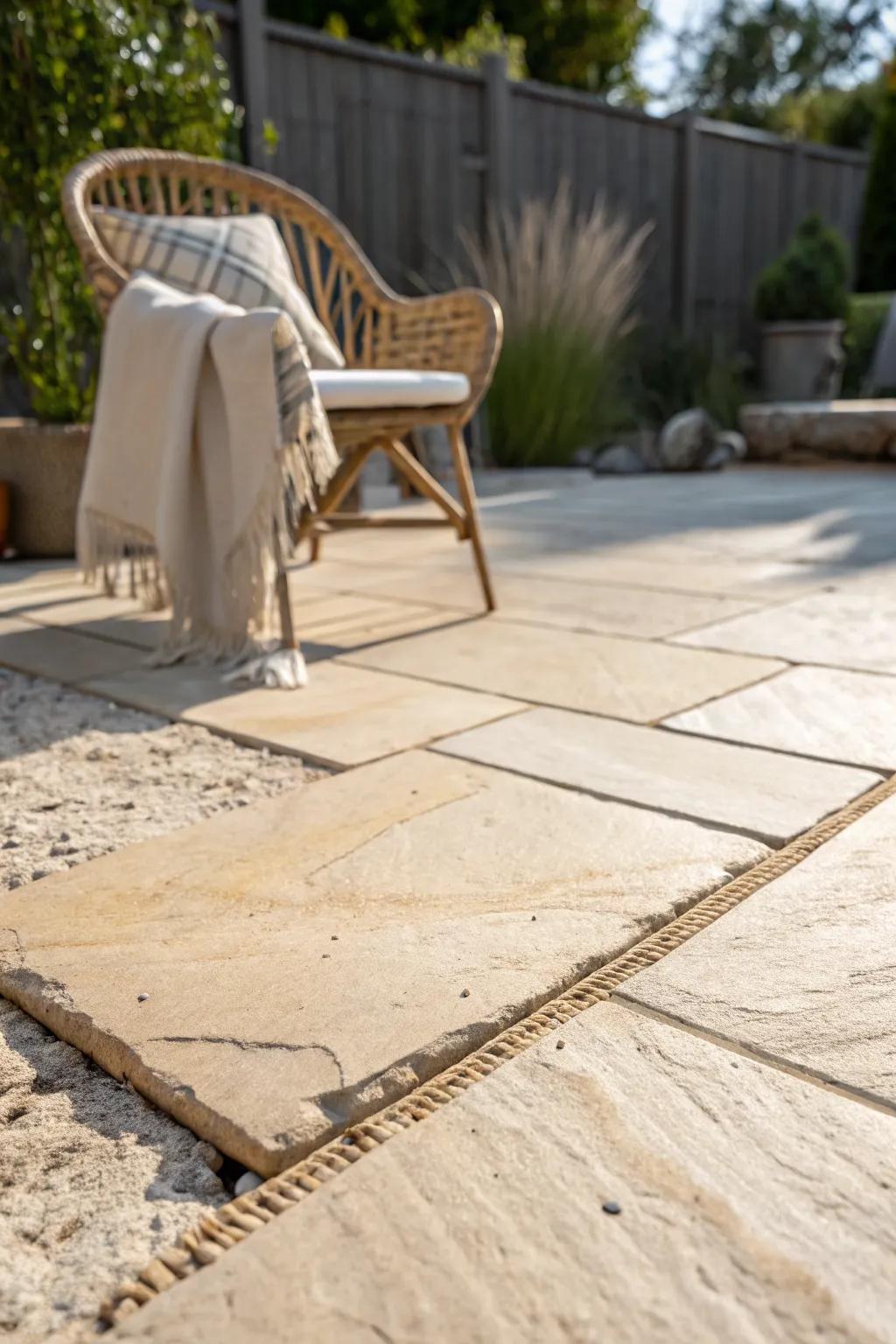 Swap grass for pavers: a calm, low‑maintenance patio that feels like an outdoor living room.