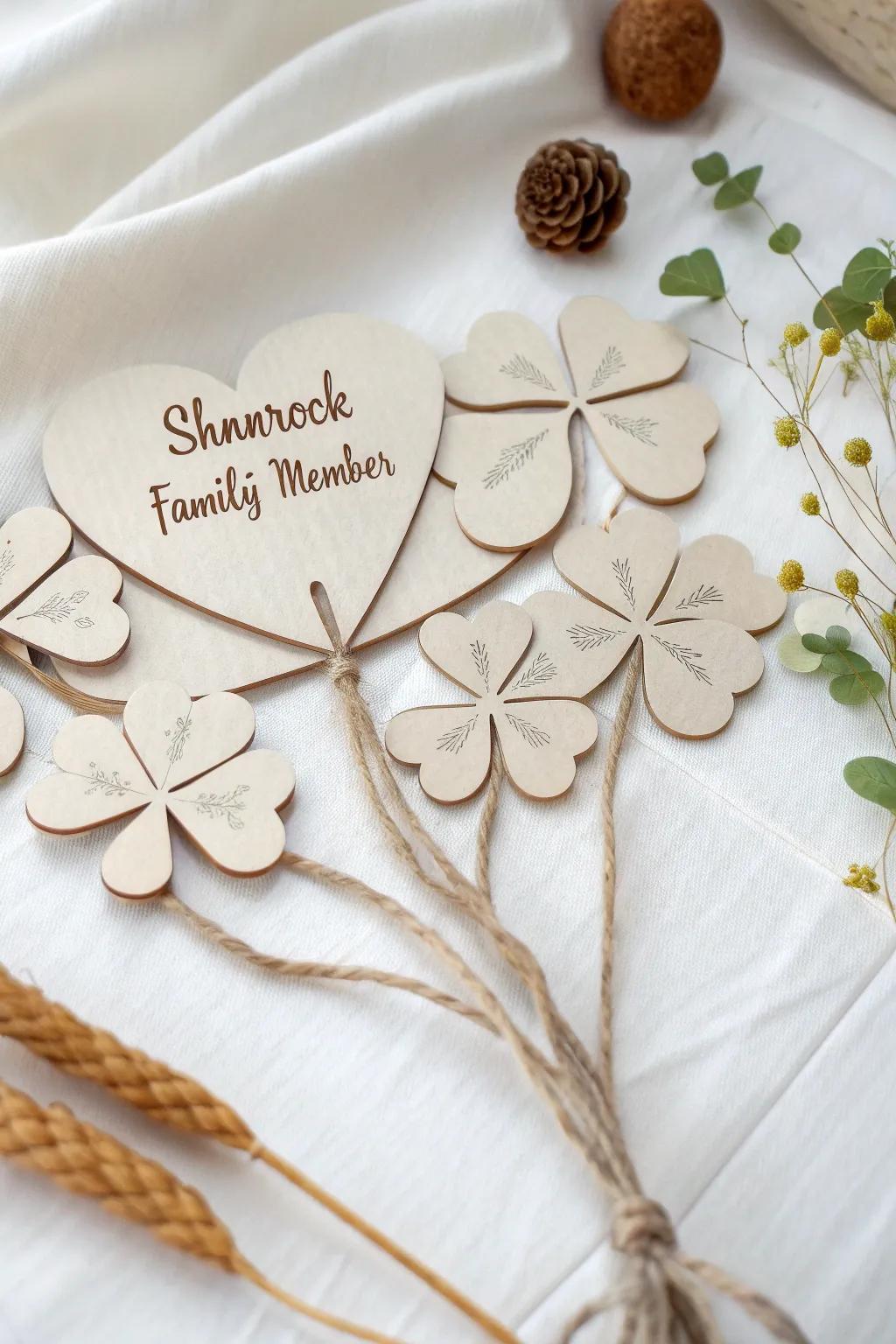 Craft your family story with a Shamrock Family Tree—where each leaf celebrates a loved one, beautifully blending minimalist design with heartfelt tradition.