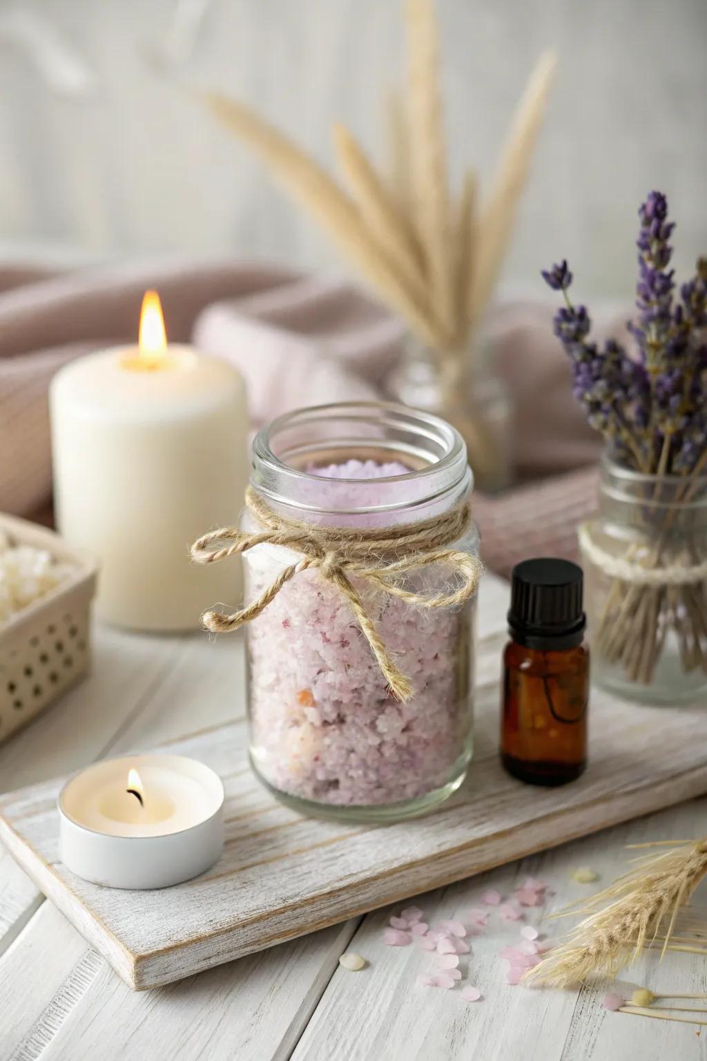 Transform any day into a spa day with this charming mason jar gift. 🌸✨