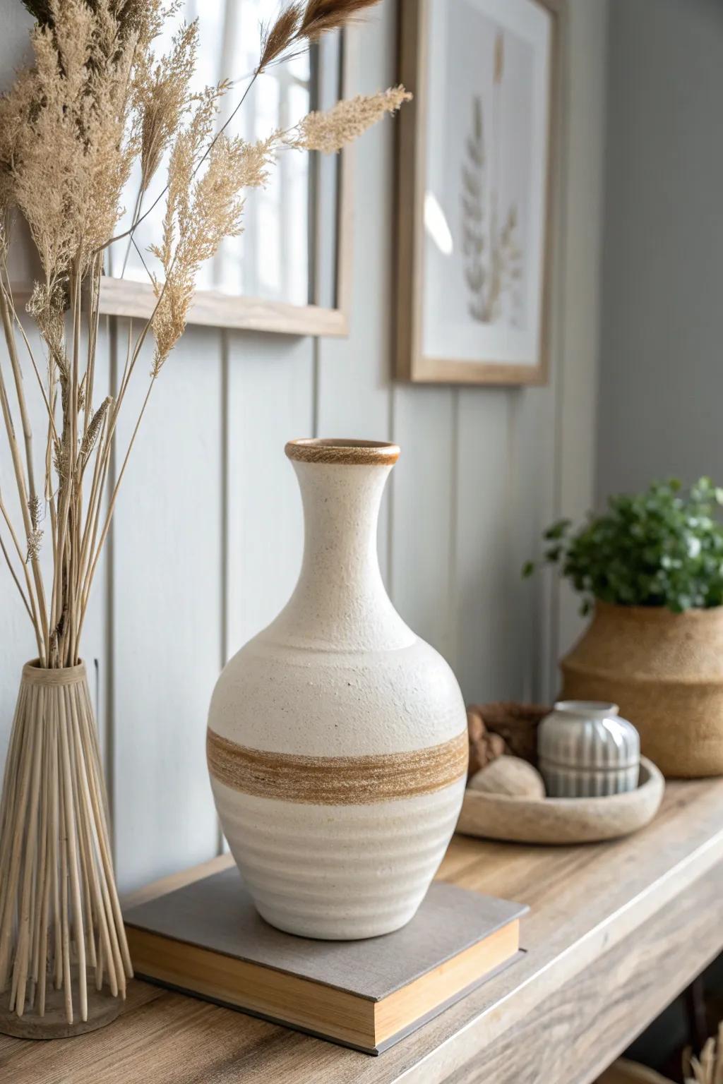 Creamy whites and warm beige—one quiet accent keeps minimalist decor effortlessly cohesive.