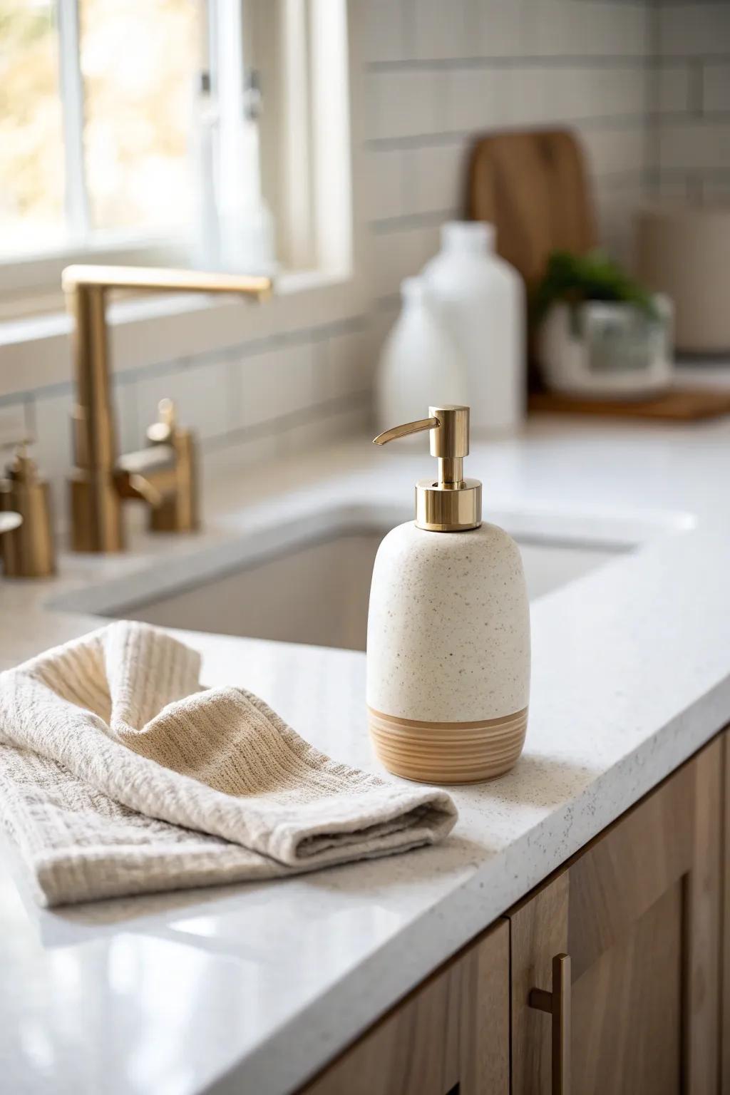 Clear counters, calmer mind: one beautiful soap dispenser is all your minimalist kitchen needs.
