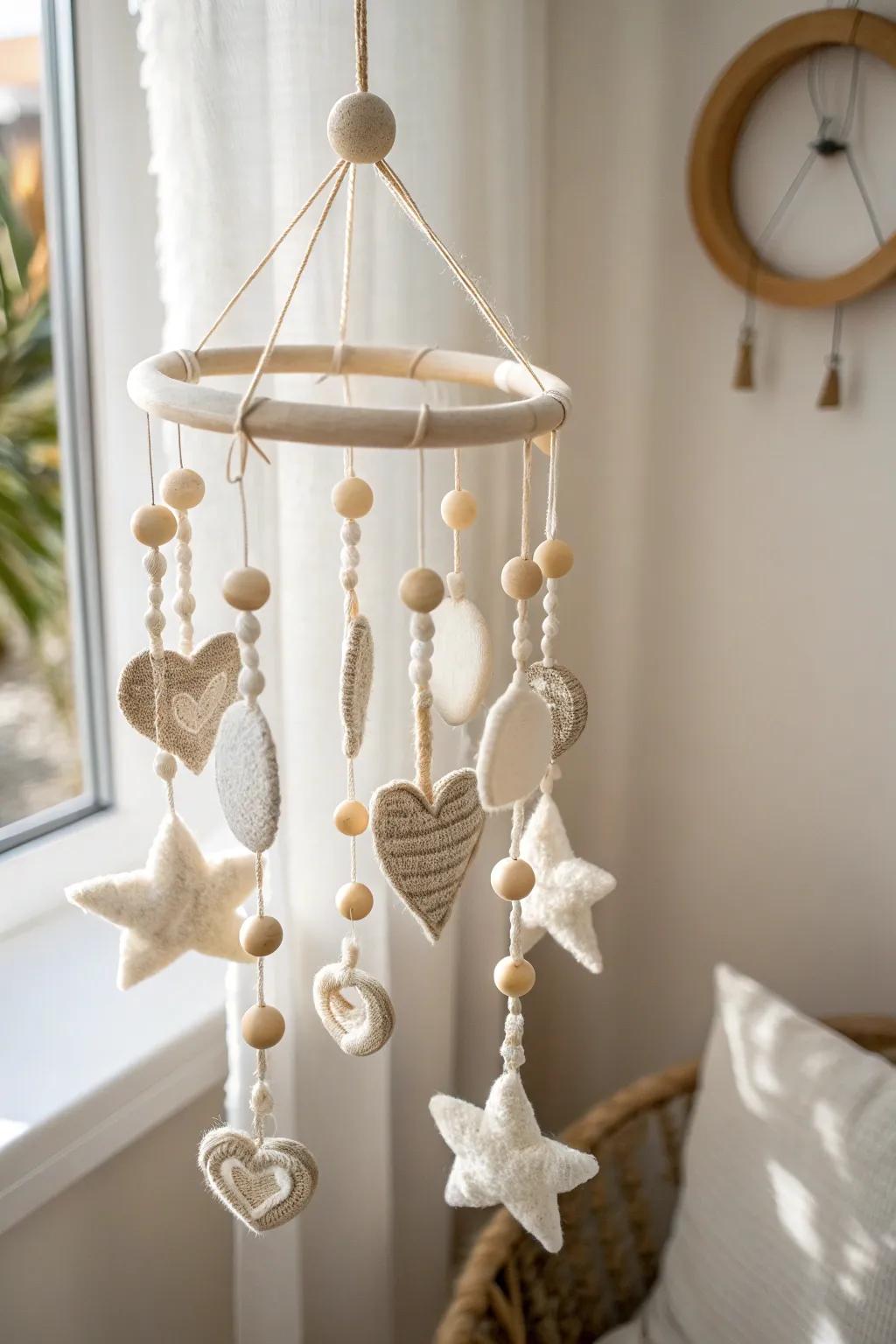 Warm whites, creams, and greige create a calm minimalist nursery that feels bigger instantly.