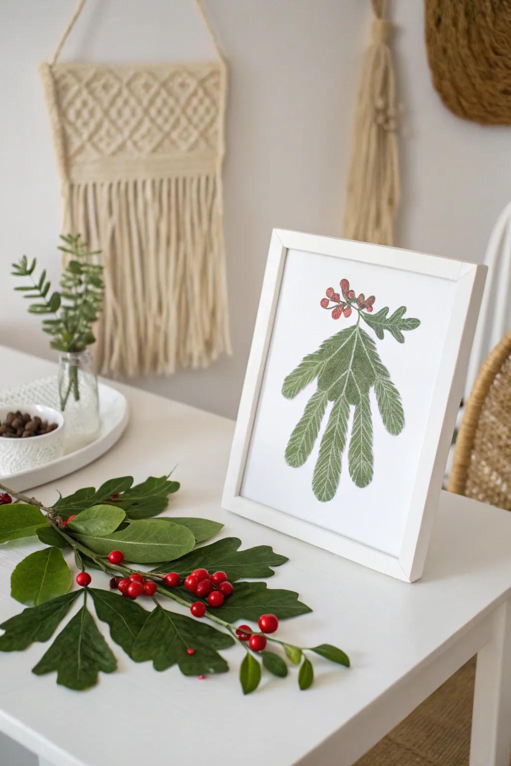 Cherish little hands and festive moments with this handprint mistletoe keepsake.