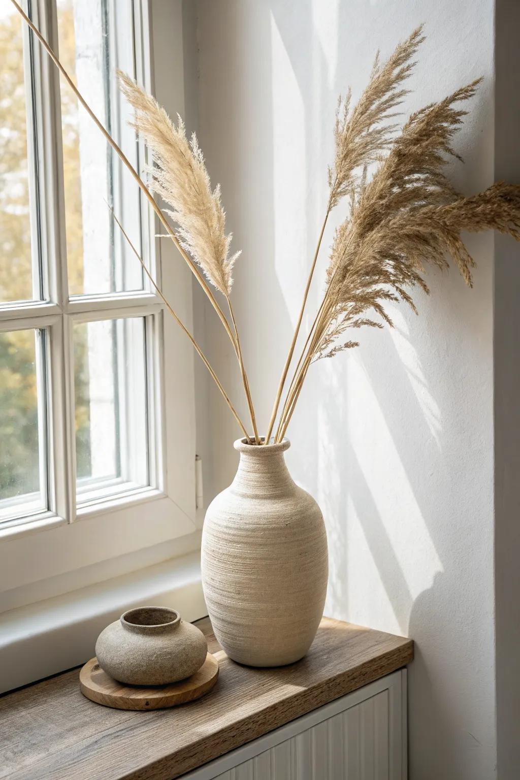 Warm neutrals + one handcrafted piece make a tiny apartment feel airy and cohesive.