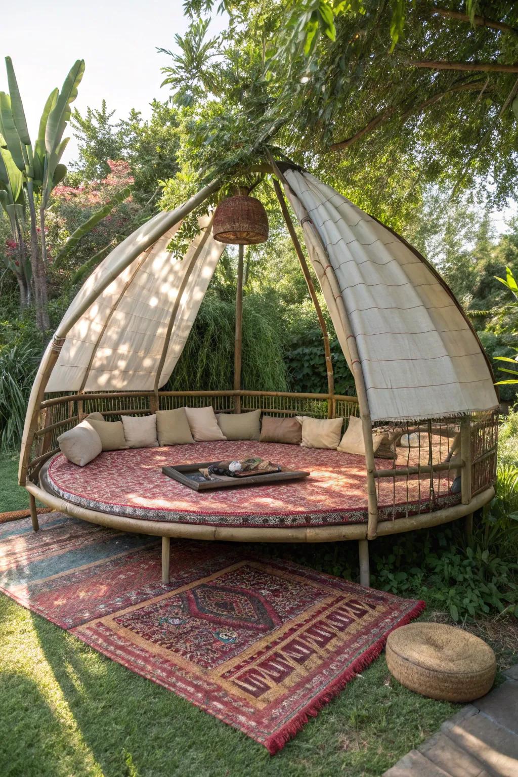 Transform your trampoline into the ultimate cozy retreat—perfect for a sunny afternoon escape.