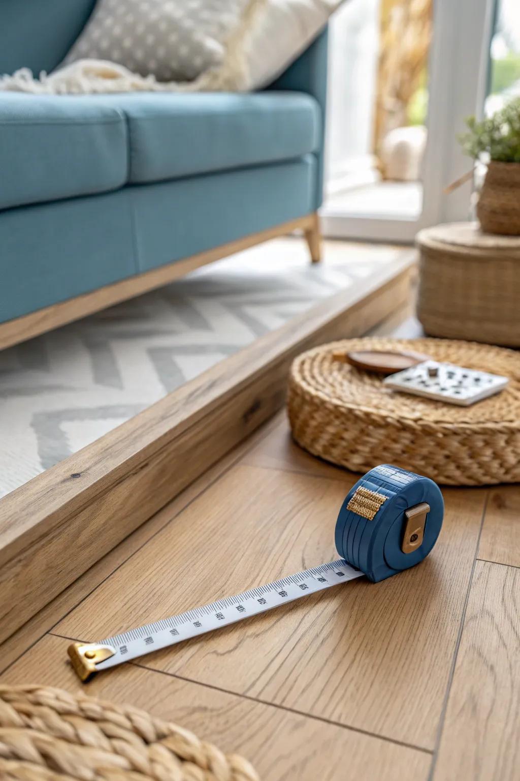 Measure the slide-out like a pro—tape it out first so your new RV couch actually fits.