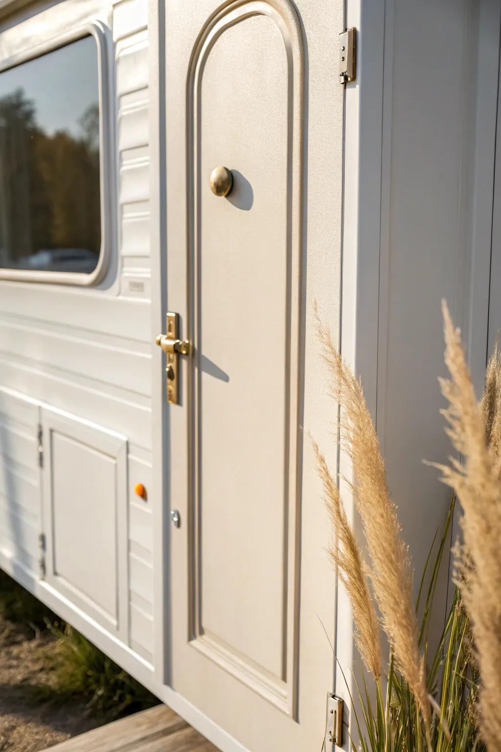 A light-neutral cabinet refresh instantly brightens an RV and makes the space feel larger.