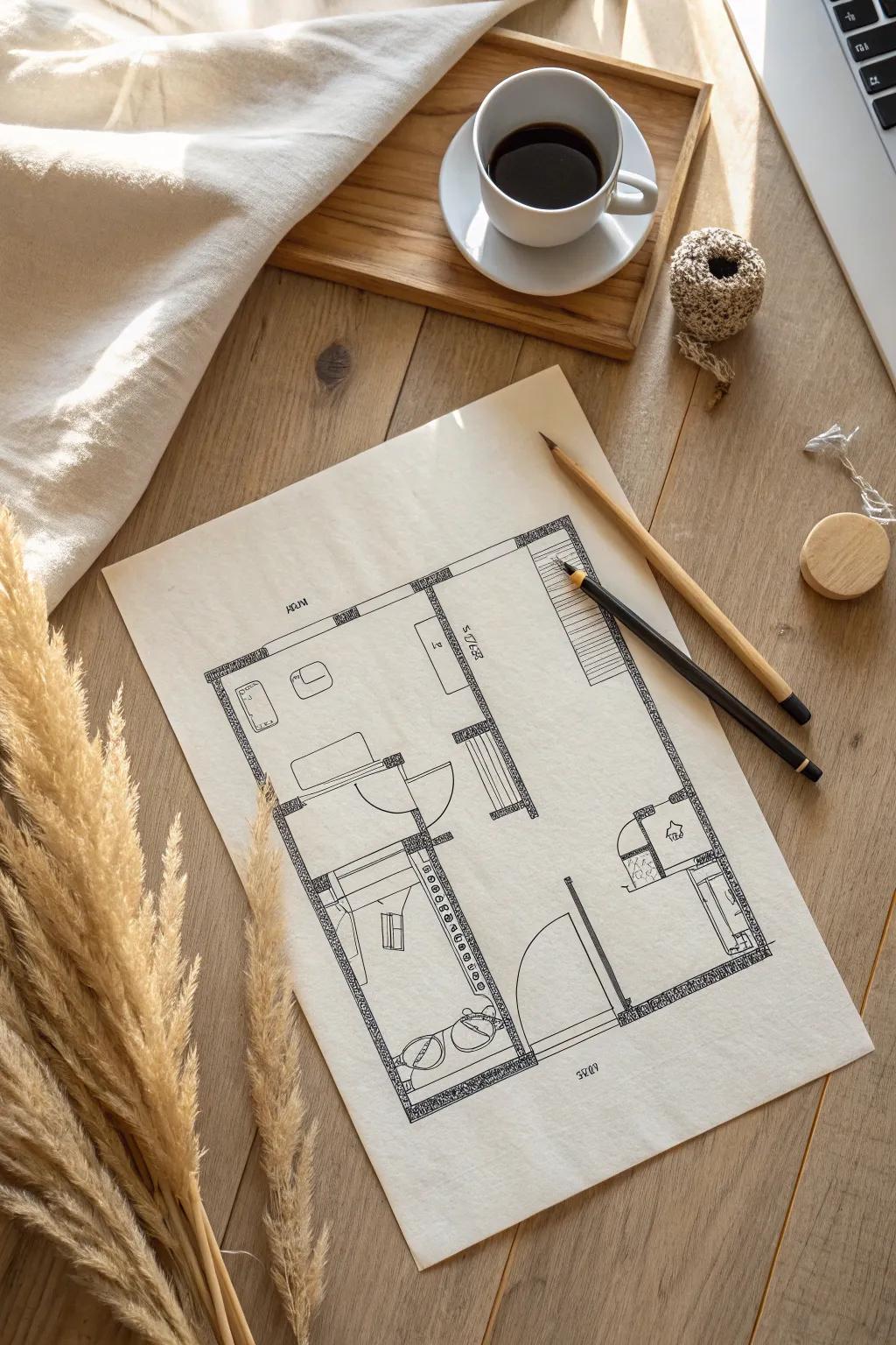 Parallel bed + desk layout: a calm center walkway that makes a single dorm feel bigger.