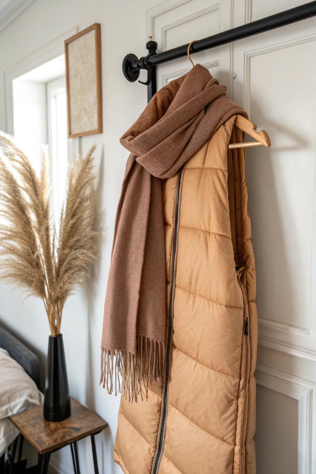 Drape your sleeping bag over a sturdy hanger to save shelf space and keep it lofted.