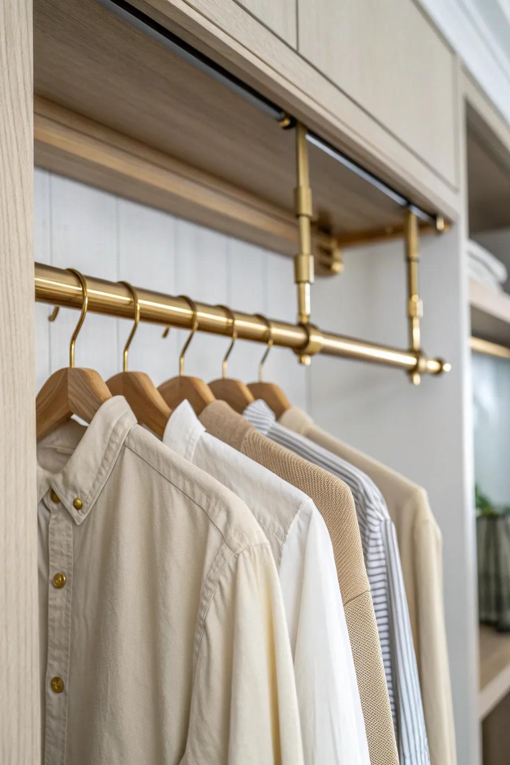 Double hanging rods: the fastest way to double closet space without adding square footage.