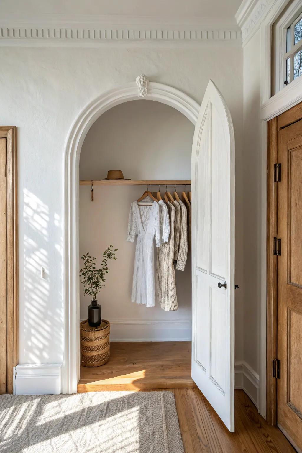 Remove closet doors and frame the opening to turn a nook into a polished built-in.