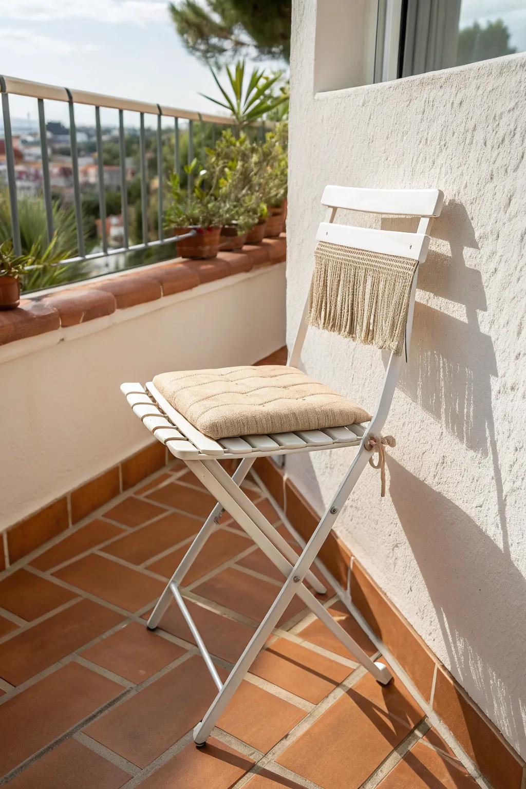 A folding bistro chair that makes even a hallway‑thin condo patio feel instantly usable.
