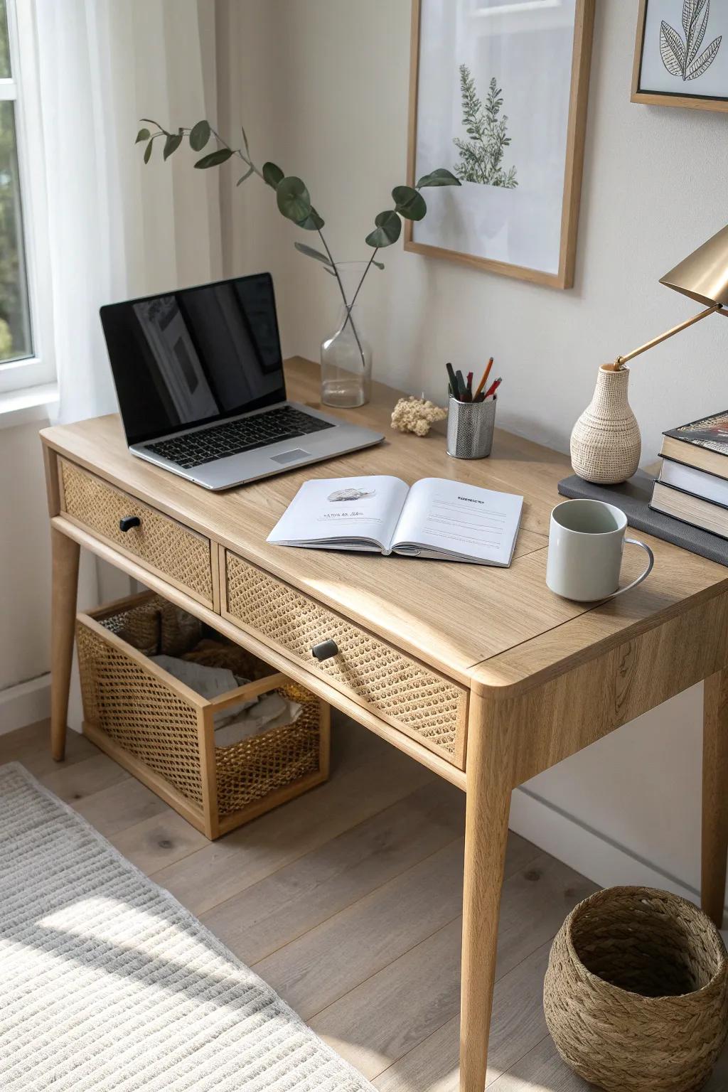 Classic L-shaped corner desk: two work zones, zero clutter—perfect for tiny apartments.