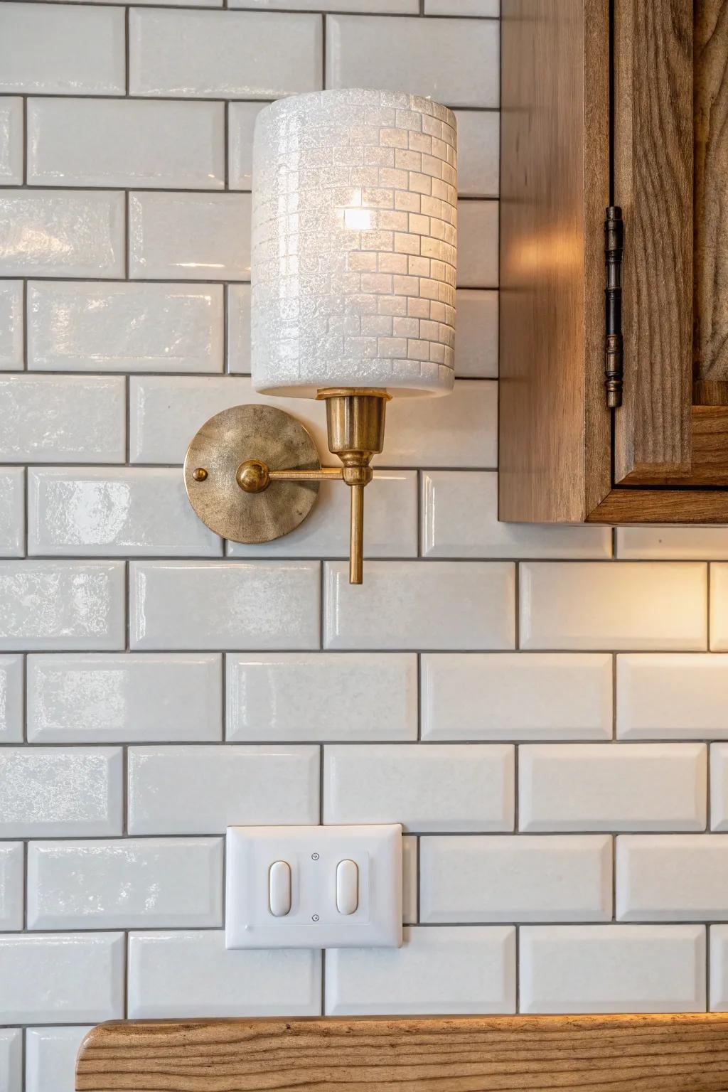 Classic white subway tile: glossy, light-bouncing backsplash that makes small kitchens feel bigger.