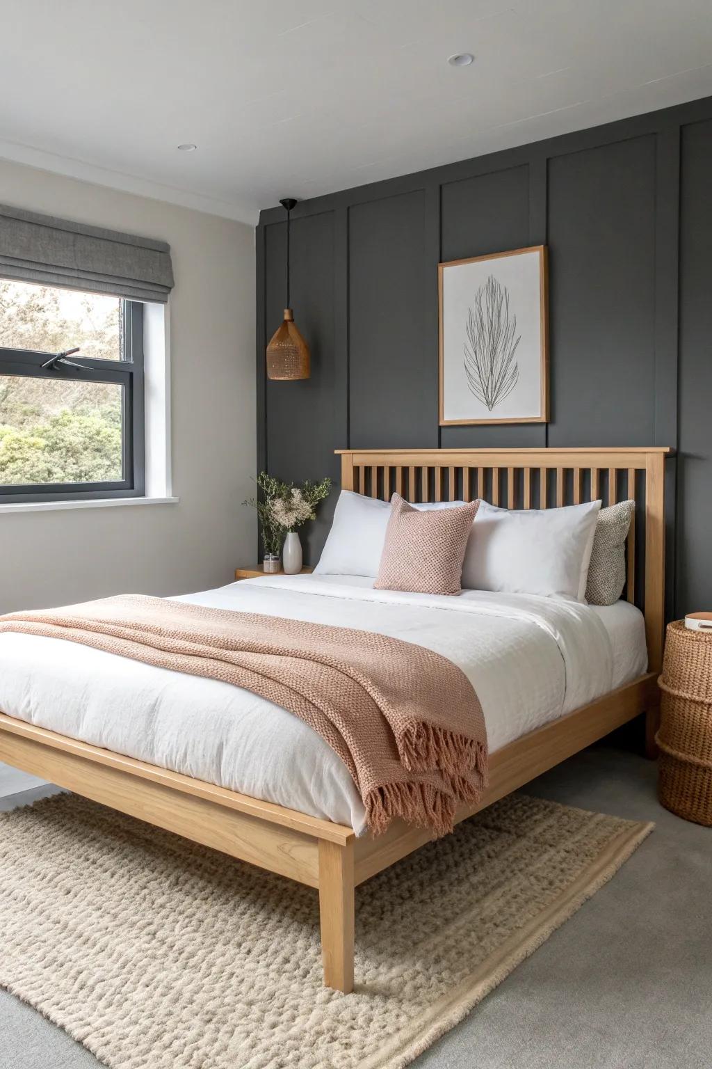 Center the bed for instant balance—symmetry makes even a tiny master bedroom feel serene.