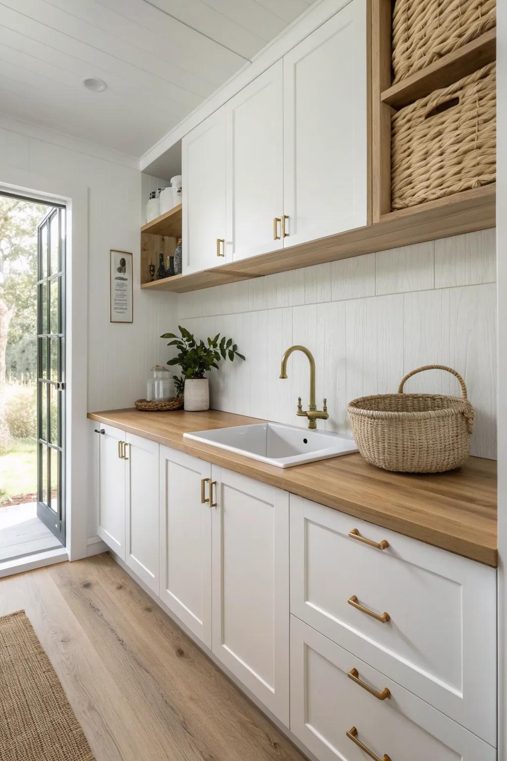 One-wall galley scullery: a seamless counter run that makes tiny-space prep feel effortless.