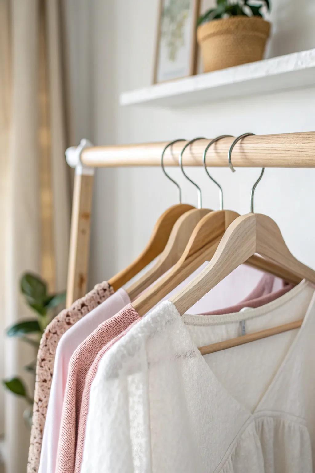 Switch to matching slim hangers for an instantly calmer closet and extra hanging space.
