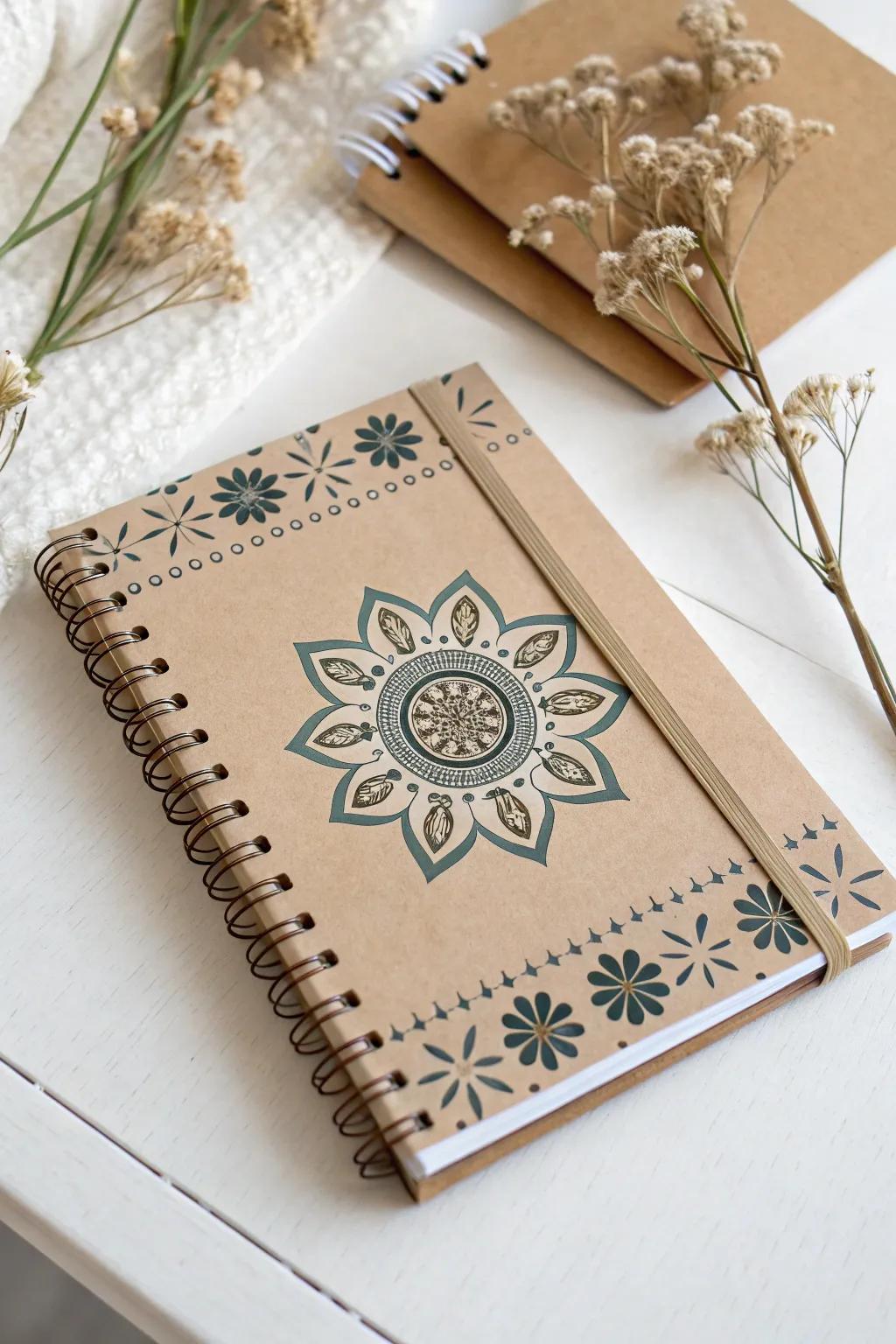 Transform your notebook into a work of art with personalized sticker covers. Embrace simplicity and beauty. #StickerCrafts