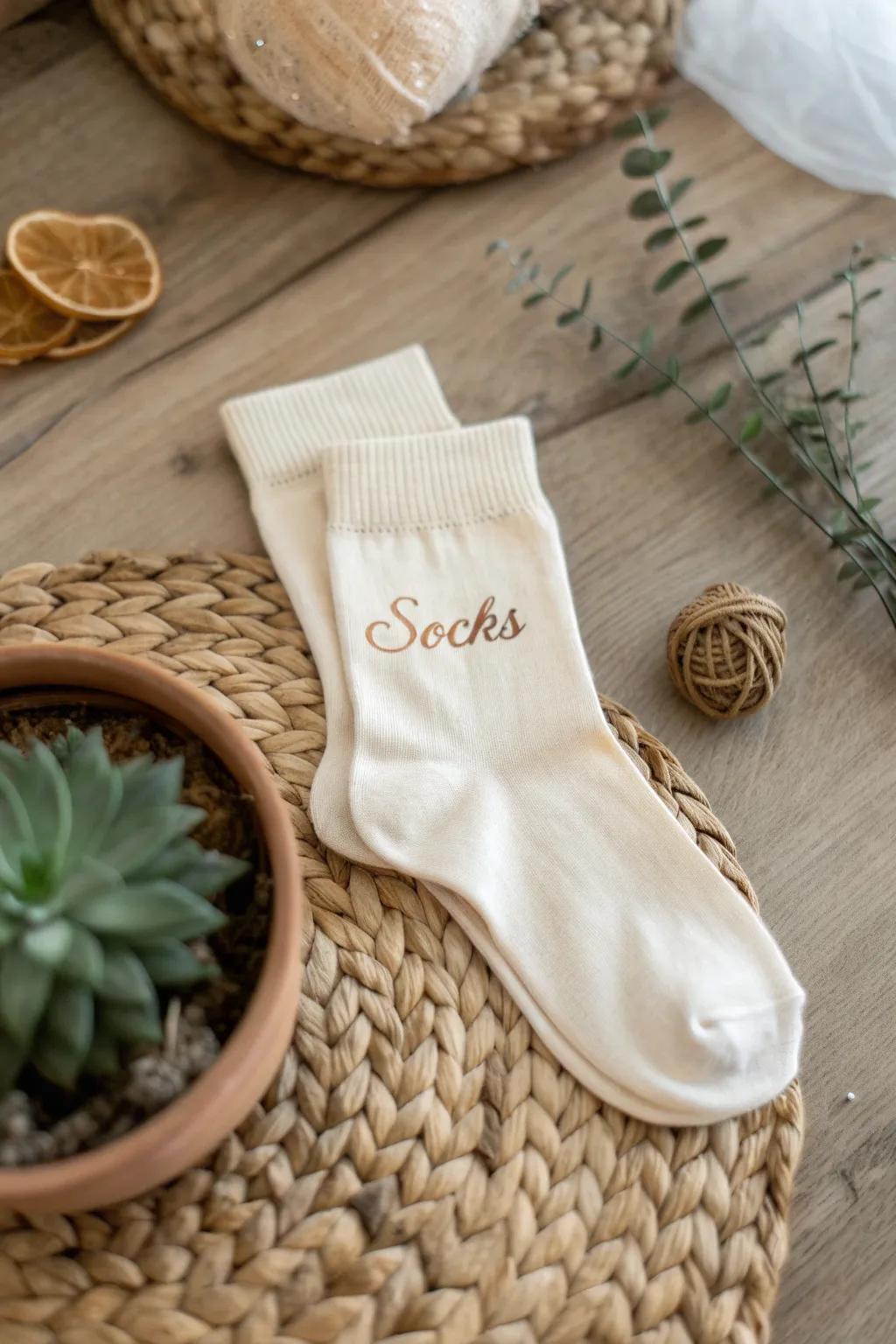 Add a personalized touch to your cozy days with custom name socks!