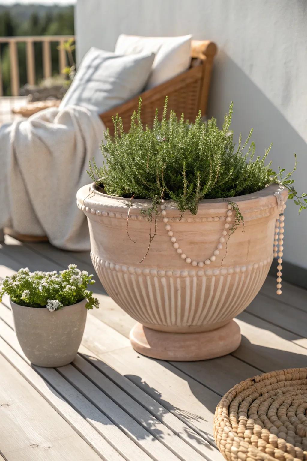 Start simple: one beautiful planter can make a tiny terrace feel like a garden.