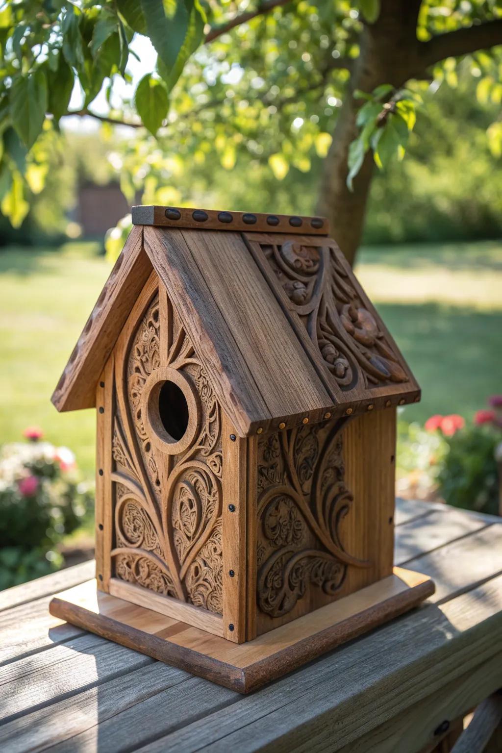 Invite nature into your garden with this charmingly crafted birdhouse.