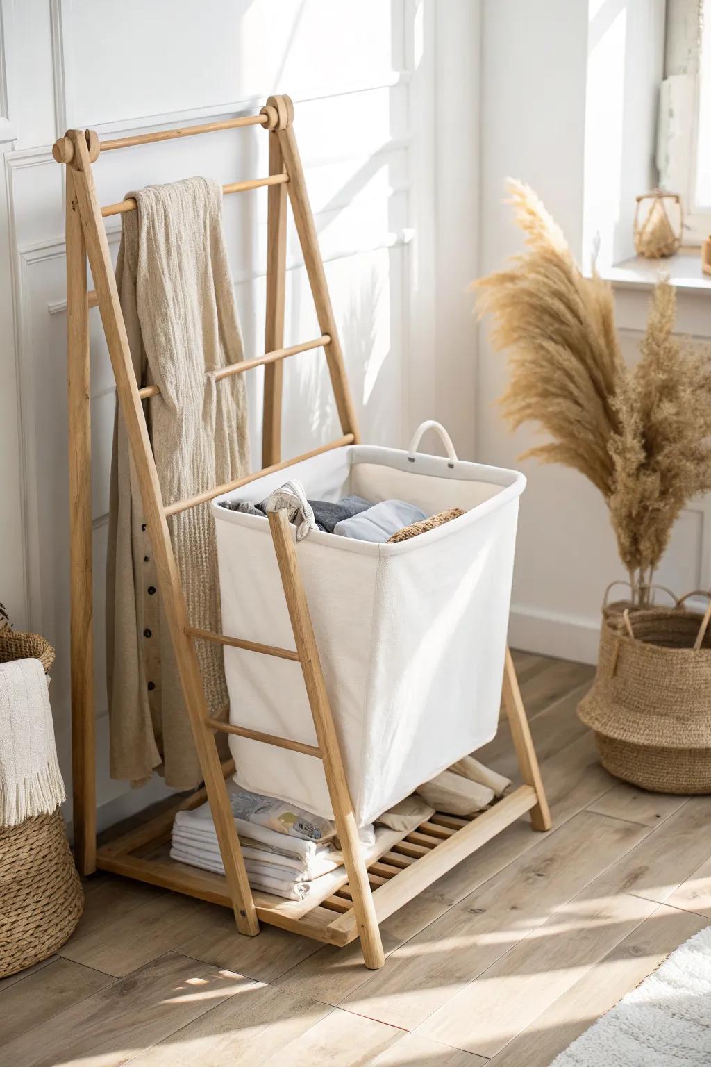 DIY sliding tote rack: pull-out storage that keeps small-space bins tidy and easy to grab.
