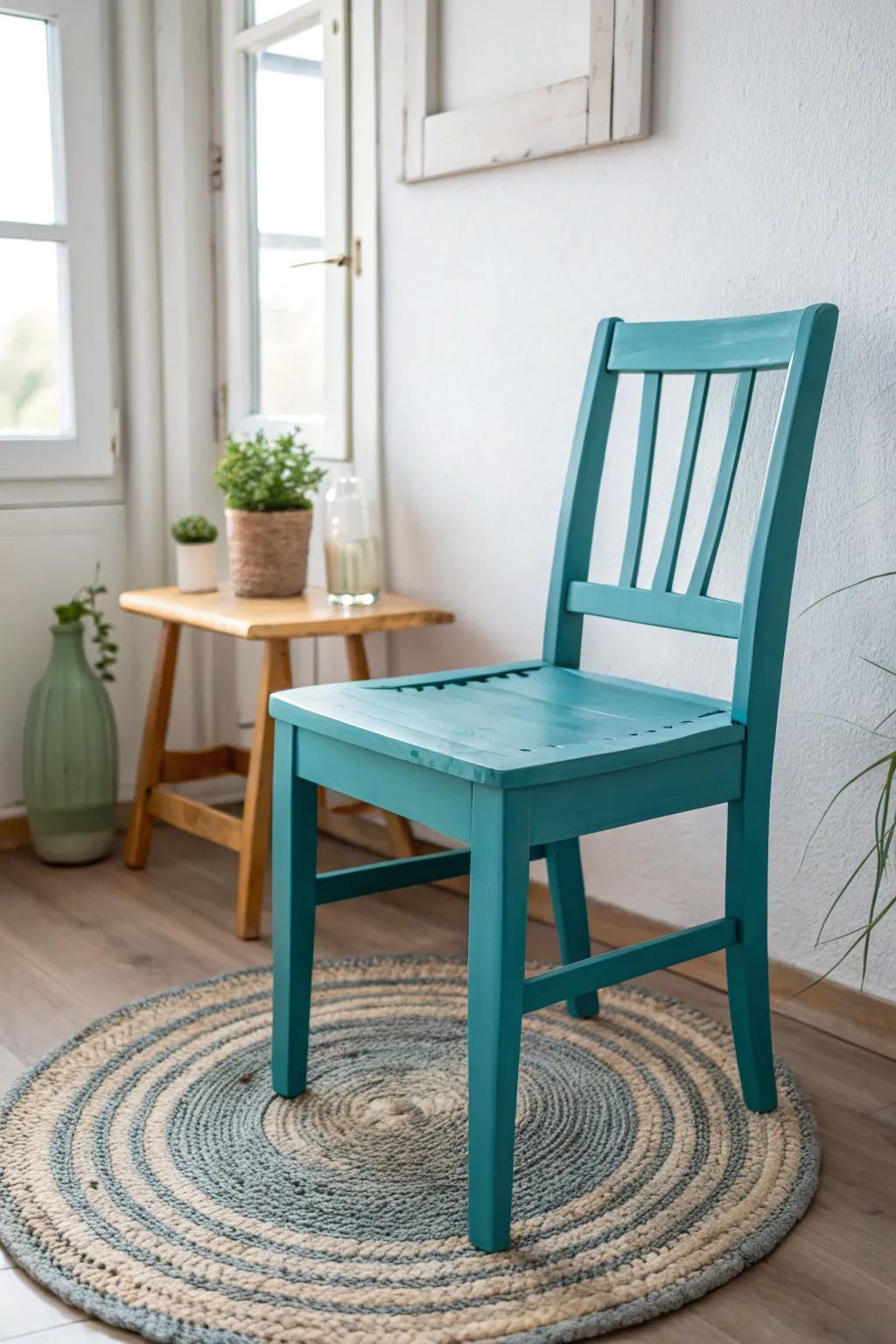 Transform your space with a bold, turquoise touch: the perfect blend of Scandinavian minimalism and Boho charm.
