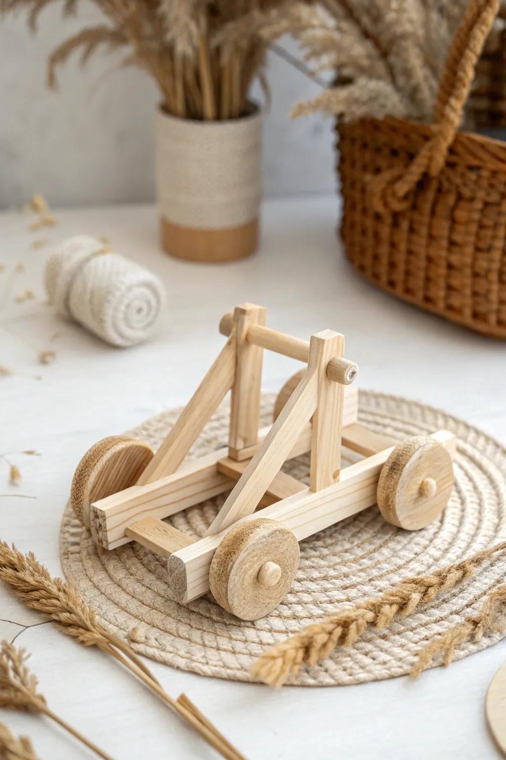 Launch into creativity with this charming wooden mini catapult! Perfect for little adventures and endless giggles. #CraftingJoy