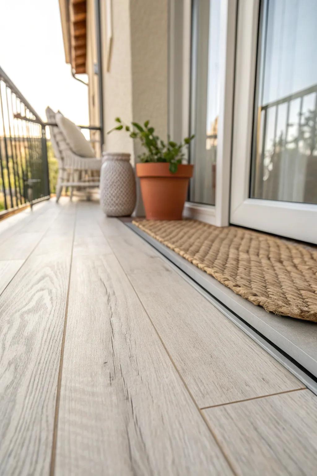 Click-together vinyl planks: a renter-friendly balcony floor that installs in a weekend.