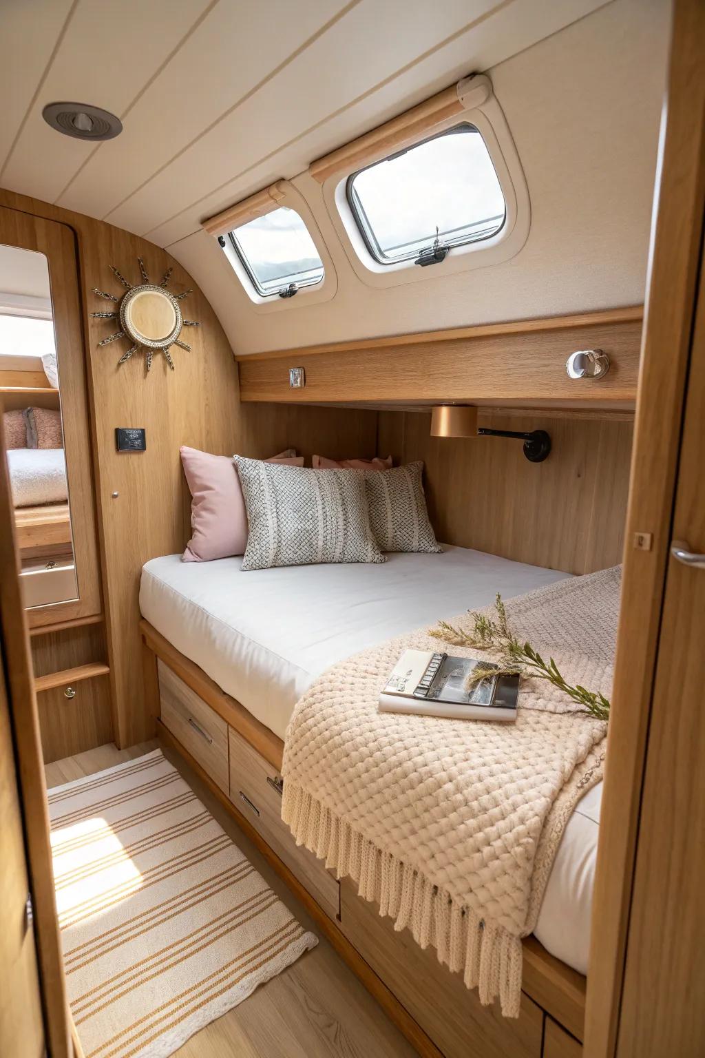 Match the coverlet, mix the pillows—luxe twin bunk styling that feels curated, not cramped.