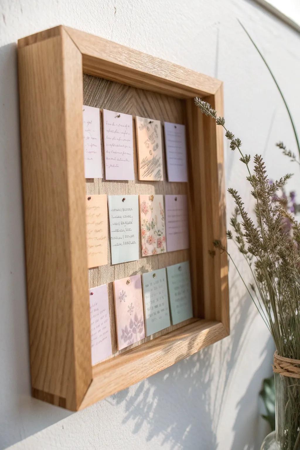 Elevate your reminders with a stylish shadow box note display – where function meets Scandinavian beauty.