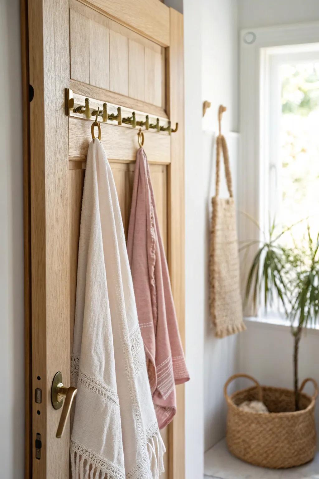 Mount hooks inside the closet door for airy, easy bra storage—no drawer space needed.