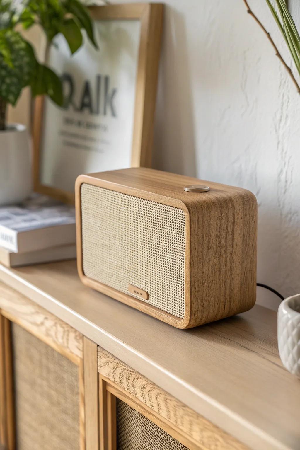 A small speaker + calming music helps your calm corner feel quieter, cozier, and more private.