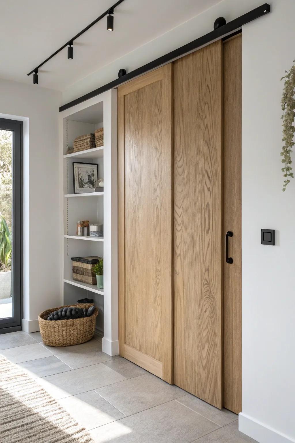 Slide it shut for instant calm—your utility zone disappears in two seconds, even mid-laundry.