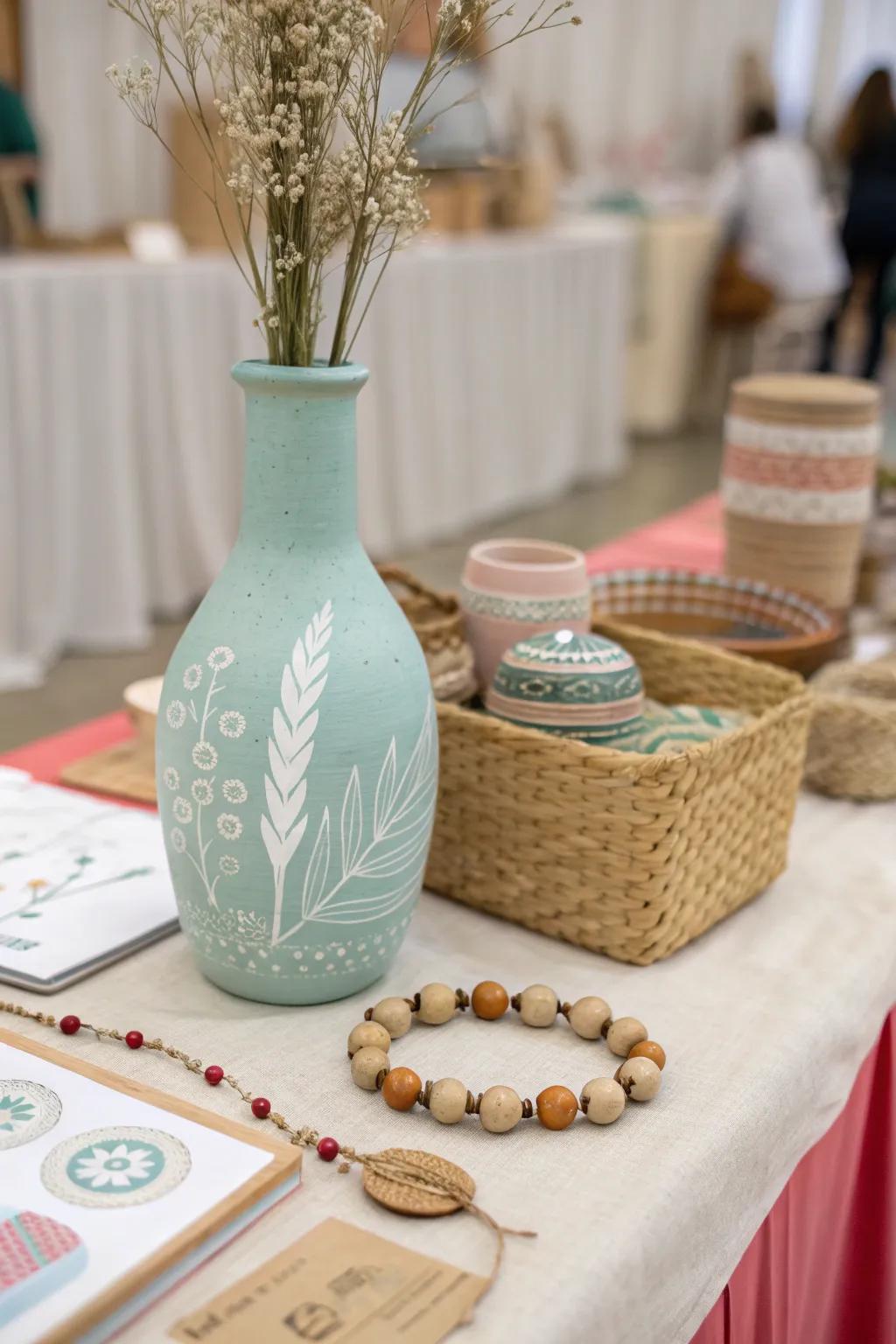 Discover the art of color coordination with a touch of boho charm. Perfect your craft fair setup with cohesive elegance.