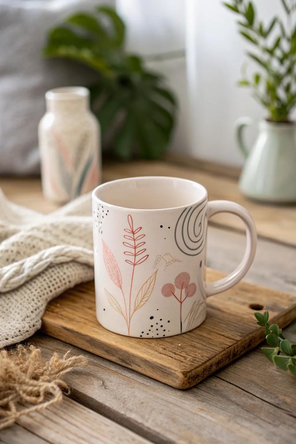 Elevate your coffee ritual with a touch of artistry. 🍃☕ #HandPaintedMugs #CozyCrafts