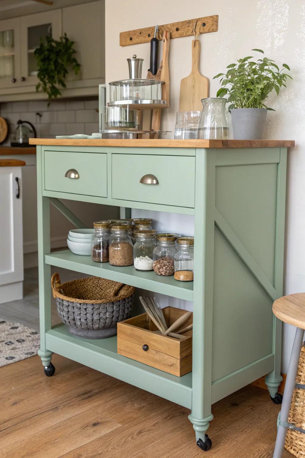 Transform your space with this eco-friendly kitchen cart makeover—where sustainability meets style.