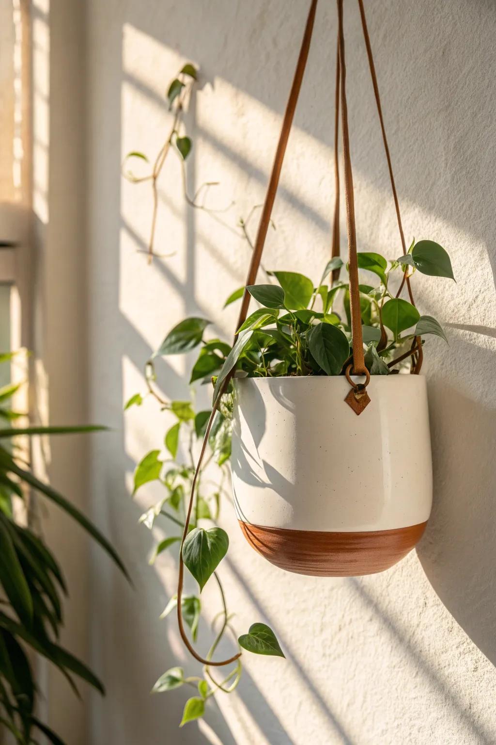 A minimalist self-watering wall planter that keeps greenery thriving during busy weeks.