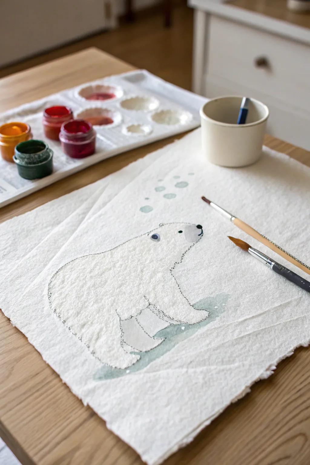 Discover the magic in symmetry with paint splat polar bears—a delightful craft surprise for little creators!